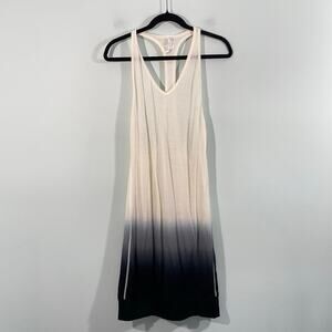 Icebreaker White & Black Dip Dyed Wool Blend Nomi Racerback Dress Size S